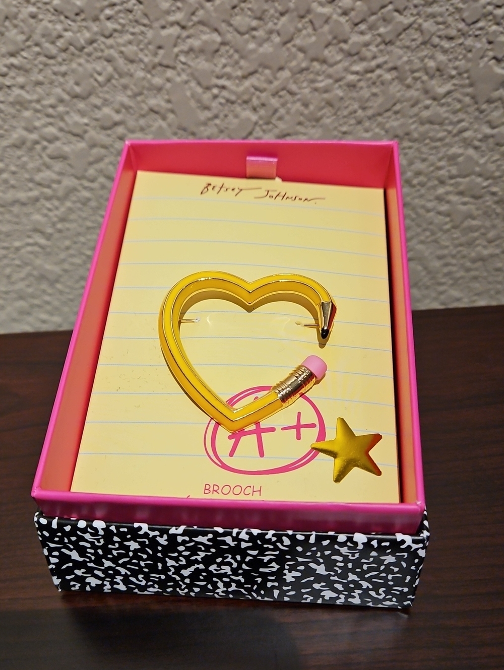 Betsey Johnson Pencil Heart Brooch
